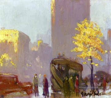 Paysage urbain œuvres - cinquième avenue New York George luks cityscape scènes de rue ville d’automne